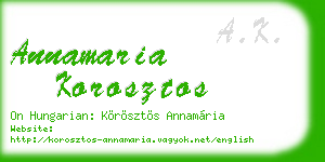 annamaria korosztos business card